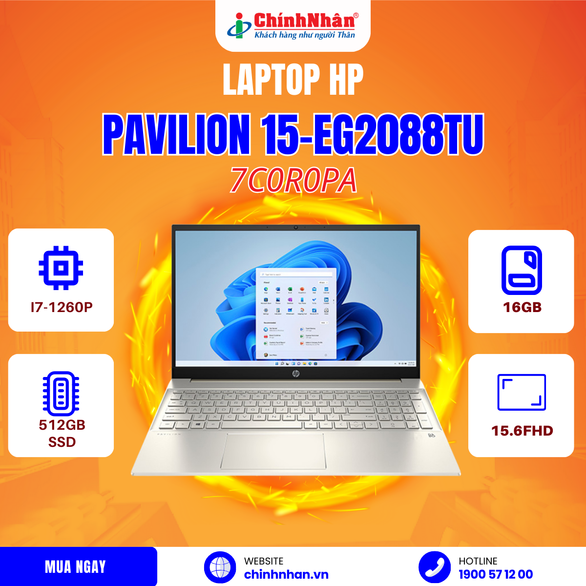 Hình ảnh chi tiết HP Pavilion 15-eg2088TU I7-1260P/ 16GD4/ 512GSSD/ 15.6FHD/win 11/7C0R0PA - Ảnh số 9