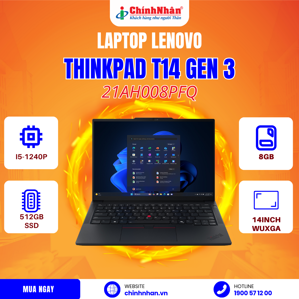 Hình ảnh chi tiết Laptop Lenovo Thinkpad T14 Gen 3 I5-1240P/ 8GB /512GB SSD/ MX550 2GB/ 14INCH WUXGA/ 21AH008PFQ - Ảnh số 6