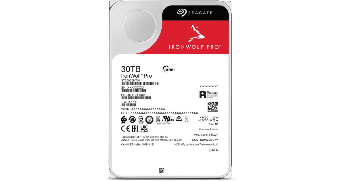 Hình ảnh chi tiết Ổ đĩa cứng của máy vi tính hiệu Seagate 30TB (IronWolf Pro) ST30000NT01 - Ảnh số 2