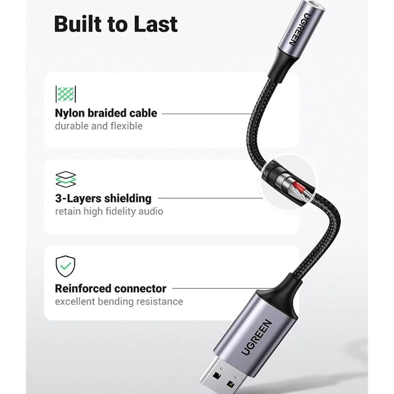 Hình ảnh chi tiết Cáp dữ liệu Usb 2.0 sang AV 3.5mm dài 25cm Ugreen (30757) - Ảnh số 3