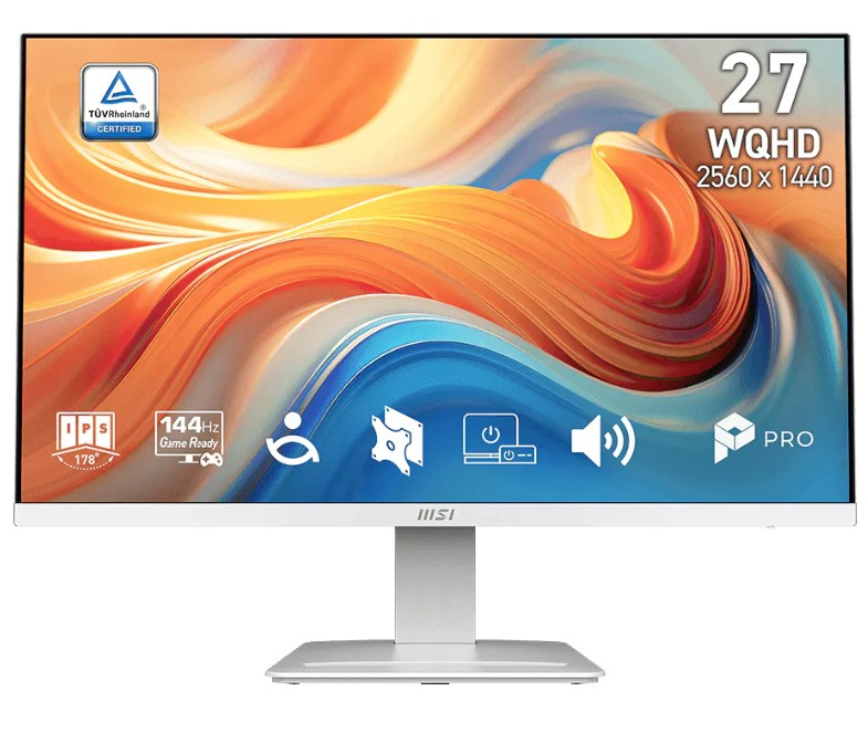 Hình ảnh chi tiết MÀN HÌNH VI TÍNH (LCD) MSI PRO MP273QW E14 27 INCH/2560x1440/144Hz/IPS/1ms (MPRT)/ 300cd/ m2/2HDMI/1DP/2x2W/AUDIO/TRẮNG (WHITE) (PROMP273QW_E14) - Ảnh số 1