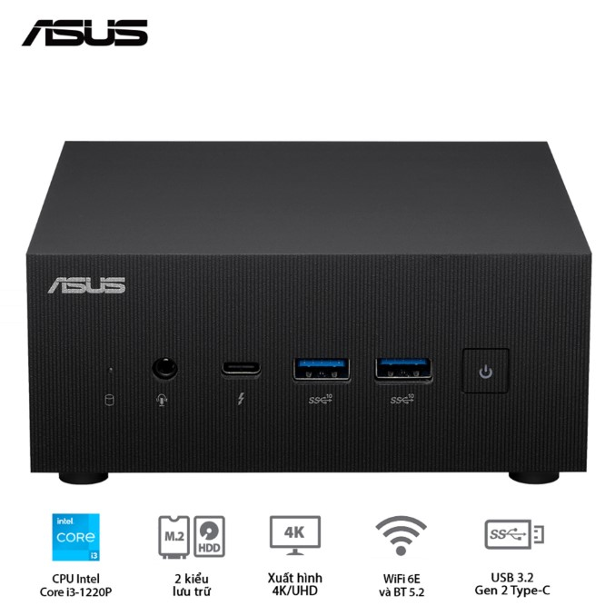 Hình ảnh chi tiết PC Asus PN64-S3063MV I3-1220P/ WI-FI6E+BT5.2/ HDMI/ VGA/ 8GB DDR5/ 256GB - Ảnh số 1