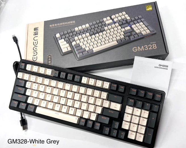 Hình ảnh chi tiết BÀN PHÍM CƠ CÓ DÂY GAMING NEWMEN GM328 MÀU TRẮNG XÁM, RED SWITCH - Ảnh số 1