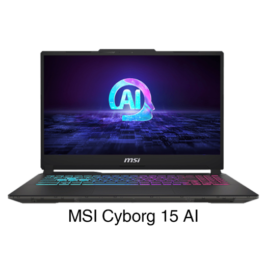 Hình ảnh chi tiết MÁY TÍNH XÁCH TAY MSI CYBORG 15 AI A1VEK-053VN/CORE ULTRA 7 155H/512GB SSD PCIE/DDR5 8GB*2/RTX 4050,GDDR6 6GB/ 15.6INCH FHD 144HZ/ WIN11/ MÀU ĐEN/ BA LÔ - Ảnh số 1