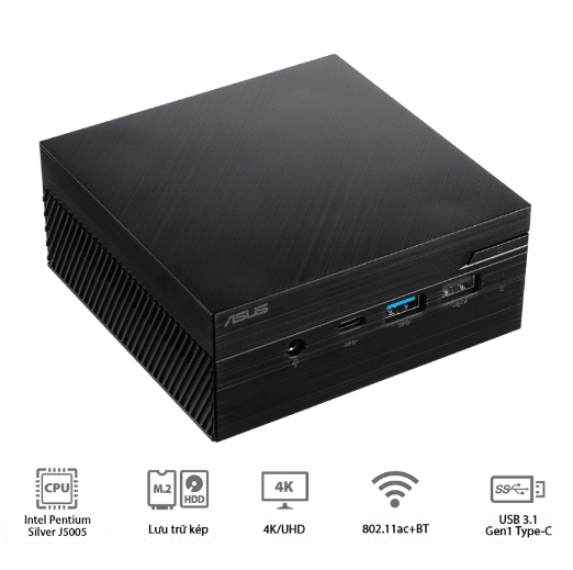 Hình ảnh chi tiết MÁY TÍNH ĐỂ BÀN(PC) ASUS PN40 INTEL PENTIUM J5040/ WIFI5/ BT5.0/ LAN/ 65W/ HDMI/VGA/NOS/ ĐEN/ HDD PACKING / VESA MOUNT(PN40-BBP908MV) - 01Y - Ảnh số 1