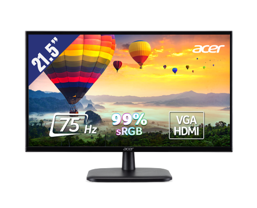 Hình ảnh chi tiết MÀN HÌNH VI TÍNH(LCD) ACER EK220Q 21.5INCH/1920X1080@75Hz/VGA/HDMI/LED/ĐEN(UM. WE0SS.A02) - Ảnh số 1