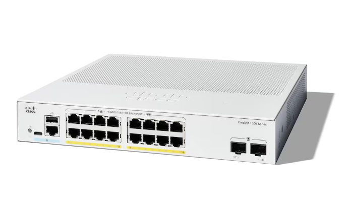 Hình ảnh chi tiết [C1300-16P-2G] THIẾT BỊ CHUYỂN MẠCH CISCO CATALYST 1300 16-PORT GE,POE, 2X1G SFP,PCORDUK - Ảnh số 1