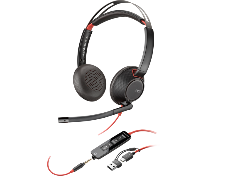Hình ảnh chi tiết Tai nghe Poly Blackwire 5220 Stereo USB-C Headset +3.5mm Plug +USB-C/A Adapter 8X231AA - Ảnh số 1