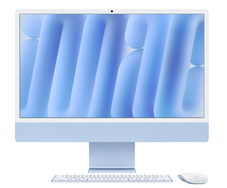 Hình ảnh chi tiết PC APPLE IMAC, M4, 10 CORE CPU/10 CORE GPU, 16GB MEMORY, 512GB SSD, 16 CORE NEUTRAL ENGINE, 24" 4.5K RETINA, MAGIC KEYBOARD, MAGIC MOUSE, MACOS, BLUE, 1Y WTY_MWV33SA/A - Ảnh số 1