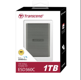 Hình ảnh chi tiết Ổ cứng ngoài dùng cho máy vi tính hiệu Transcend, 1TB, External SSD, ESD360C, USB 20Gbps, Type C, up to 2,000 MB/s, one-touch backup botton TS1TESD360C - Ảnh số 1