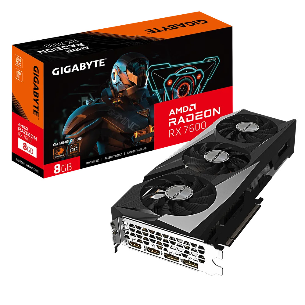 Hình ảnh chi tiết VGA GIGABYTE RADEON RX 7600 GAMING OC 8GB GV-R76GAMING OC-8GD - Ảnh số 1