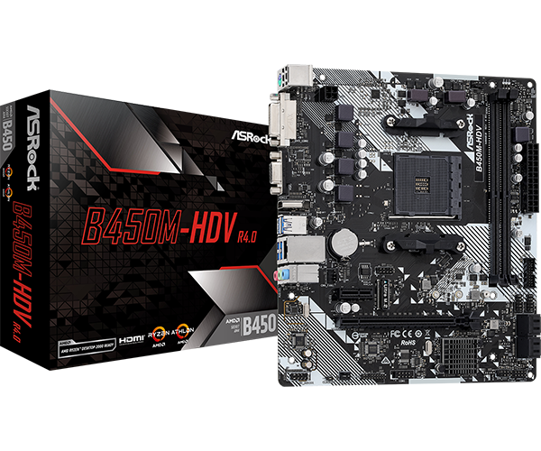 Hình ảnh chi tiết Bảng mạch chính của máy vi tính hiệu ASROCK B450M - HDV R4.0 - Ảnh số 1