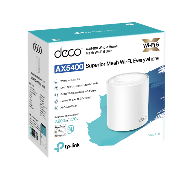 Hình ảnh chi tiết Thiết bị thu phát vô tuyến băng tần 2.4/5 Ghz, Tp-Link Deco X60(1-PACK) - Ảnh số 1