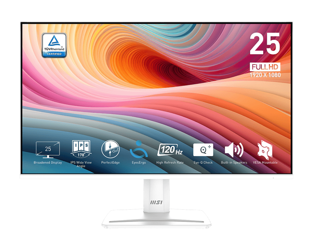 Hình ảnh chi tiết MÀN HÌNH VI TÍNH (LCD) MSI PRO MP251W E2 24.5" INCH/ FHD/ IPS/ 300cd/ m2/ 120Hz/ 1DP/ 1HDMI/ 1VGA/ AUDIO/SPEAKER/TRẮNG (WHITE) (PROMP251WE2) - Ảnh số 1