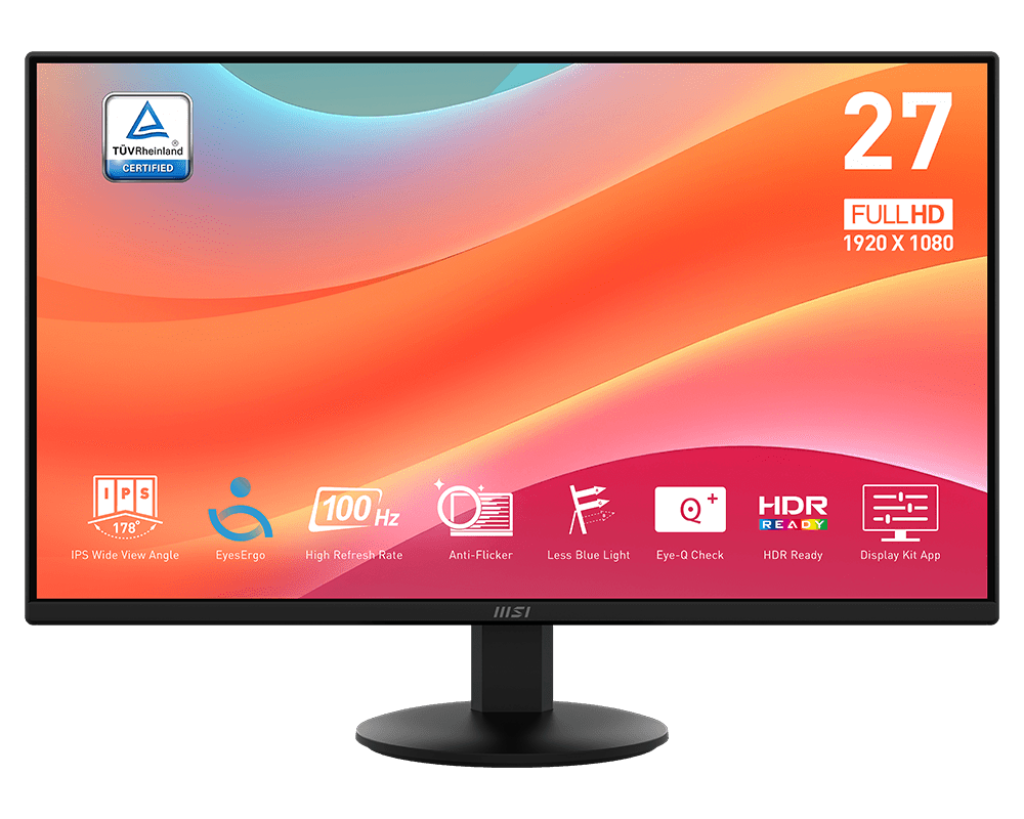 Hình ảnh chi tiết MÀN HÌNH VI TÍNH (LCD) MSI PRO MP272L 27 INCH/FLAT/1920x1080/IPS/250cd/m2/100Hz/1HDMI/1DP/AUDIO/ĐEN (BLACK) (PROMP272L) - Ảnh số 1