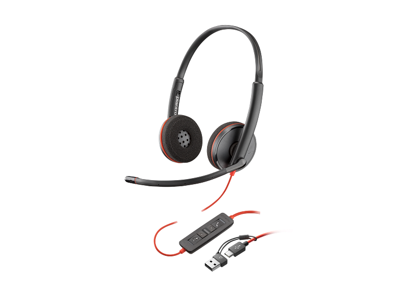 Hình ảnh chi tiết TAI NGHE (Headset) Poly Blackwire 3220 Stereo USB-C Headset +USB-C/A Adapter (8X228AA) - Ảnh số 1