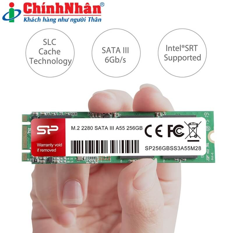 Hình ảnh chi tiết Ổ CỨNG GẮN TRONG HIỆU SILICON POWER 256GB, M.2 2280 SATA SSD, A55, STD (SP256GBSS3A55M28) MỚI 100% - Ảnh số 2