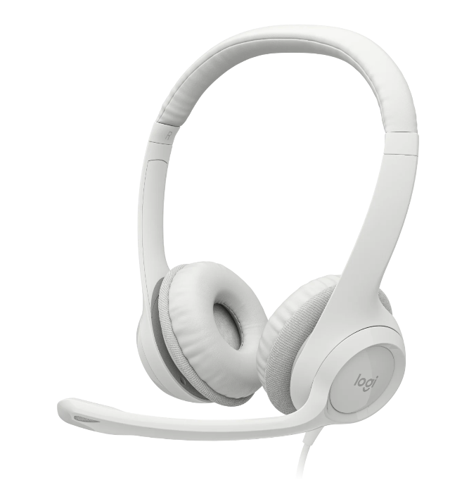 Hình ảnh chi tiết Tai nghe Logitech H390 trắng với mic khử tiếng ồn - Ảnh số 1
