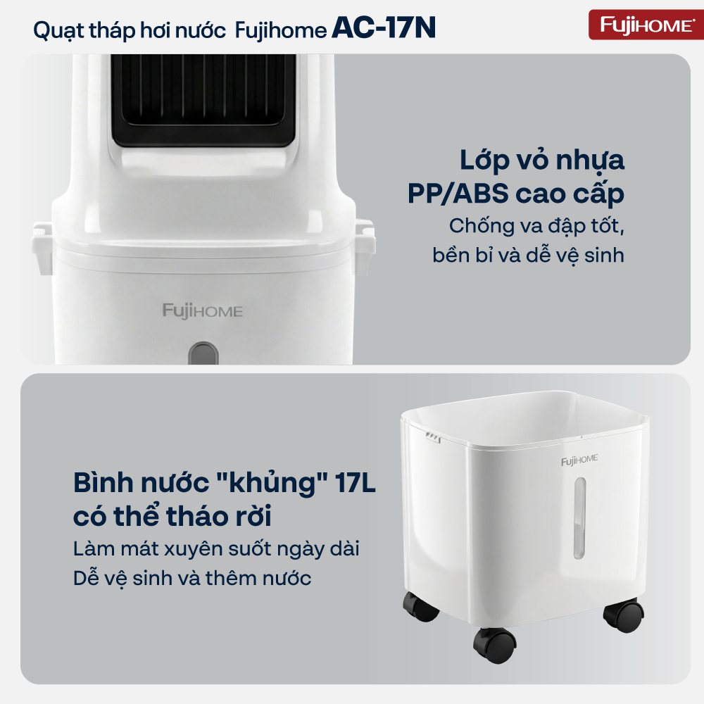 Hình ảnh chi tiết Quạt làm mát không khí hơi nước Fujihome AC-17N - Ảnh số 8