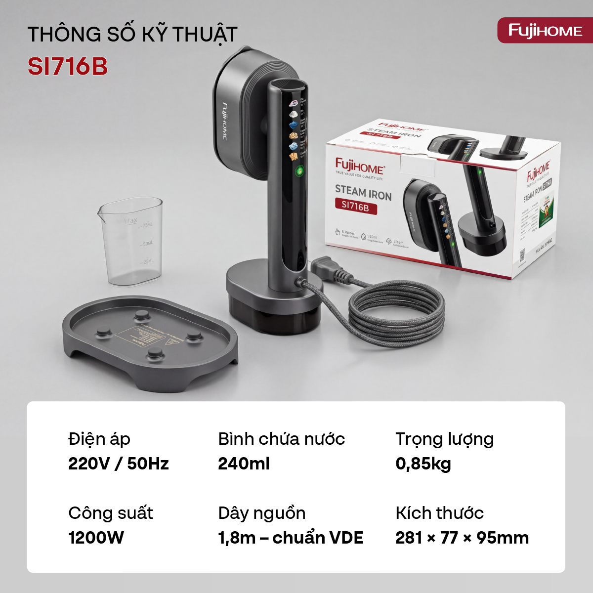 Hình ảnh chi tiết Bàn là (bàn ủi) hơi nước cầm tay Fujihome SI716B - Ảnh số 14