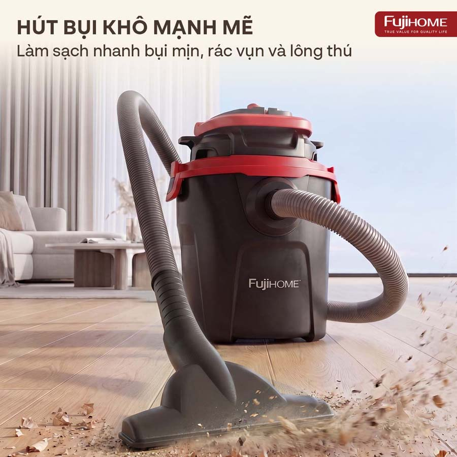 Hình ảnh chi tiết Máy hút bụi khô & ướt nhỏ gọn, mạnh mẽ cho mọi nhu cầu làm sạch Fujihome VC10N - Ảnh số 5