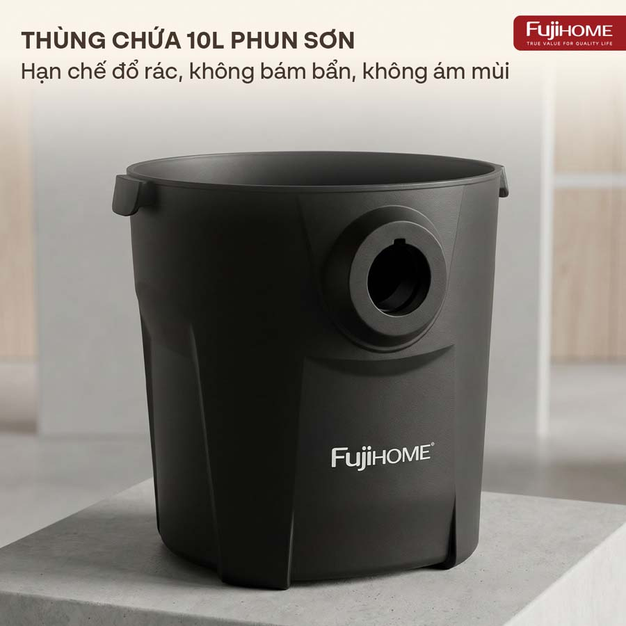 Hình ảnh chi tiết Máy hút bụi khô & ướt nhỏ gọn, mạnh mẽ cho mọi nhu cầu làm sạch Fujihome VC10N - Ảnh số 8