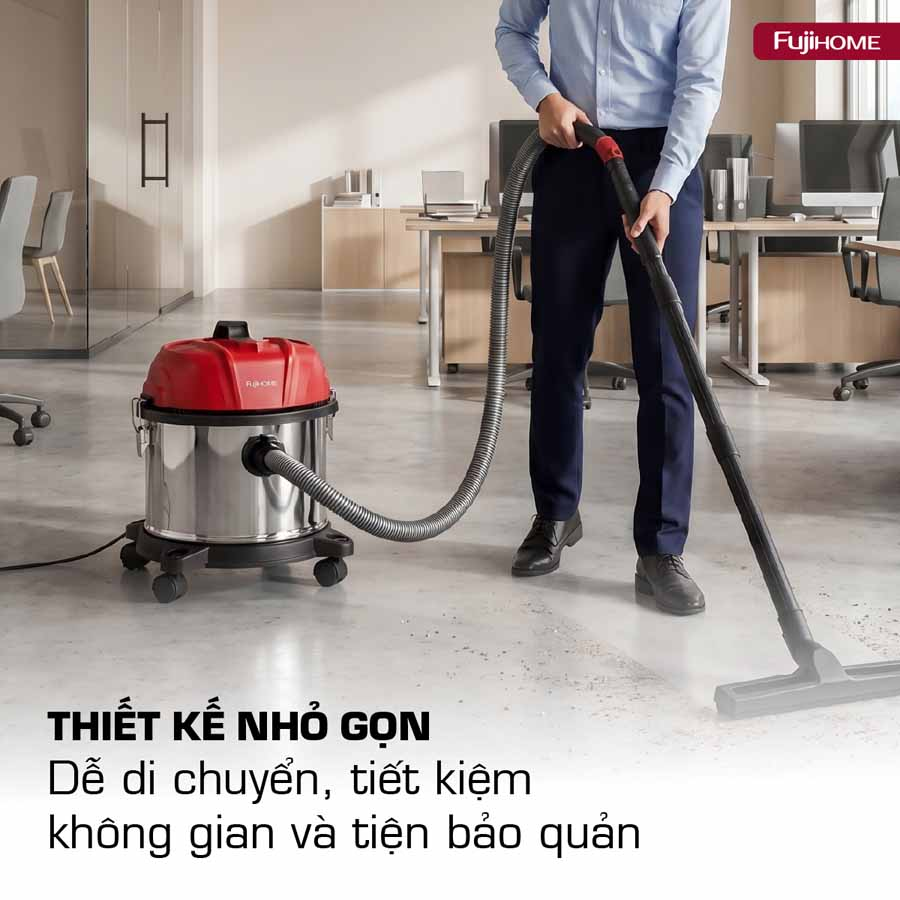 Hình ảnh chi tiết Máy hút bụi khô & ướt nhỏ gọn, mạnh mẽ
 cho mọi nhu cầu làm sạch Fujihome VC15N - Ảnh số 3