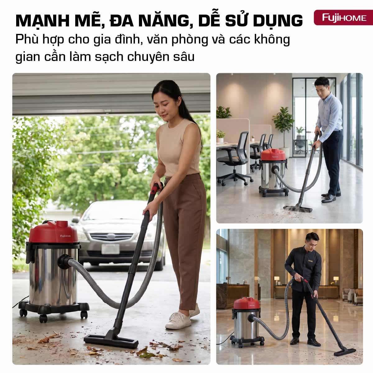 Hình ảnh chi tiết Máy hút bụi khô & ướt công suất lớn, 
làm sạch toàn diện Fujihome VC18N - Ảnh số 11