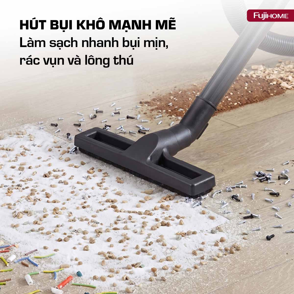 Hình ảnh chi tiết Máy hút bụi khô & ướt công suất lớn, 
làm sạch toàn diện Fujihome VC18N - Ảnh số 5