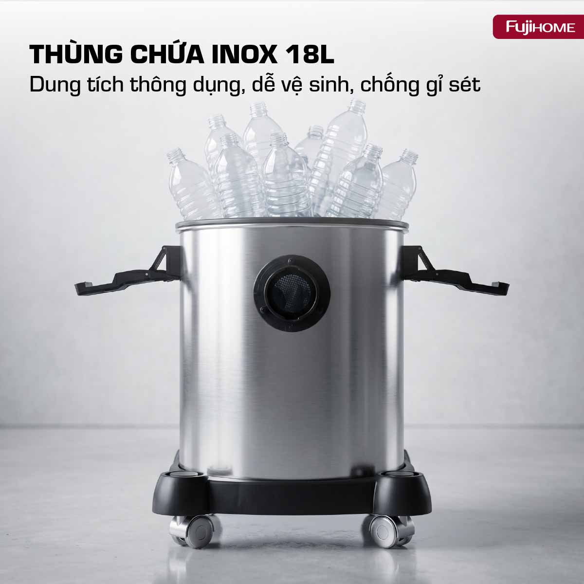 Hình ảnh chi tiết Máy hút bụi khô & ướt công suất lớn, 
làm sạch toàn diện Fujihome VC18N - Ảnh số 8