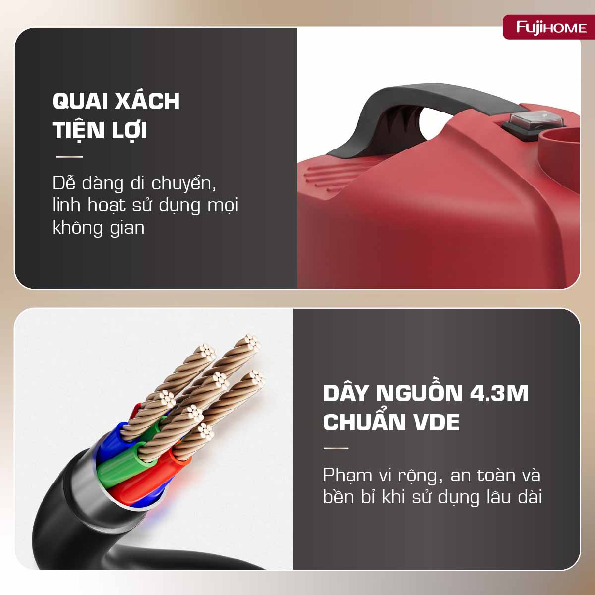 Hình ảnh chi tiết Máy hút bụi khô & ướt công suất lớn, 
làm sạch toàn diện Fujihome VC18N - Ảnh số 10