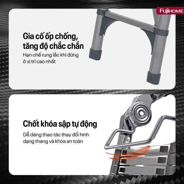 Hình ảnh chi tiết Thang rút gọn chữ A Fujihome STLA34 - Ảnh số 2