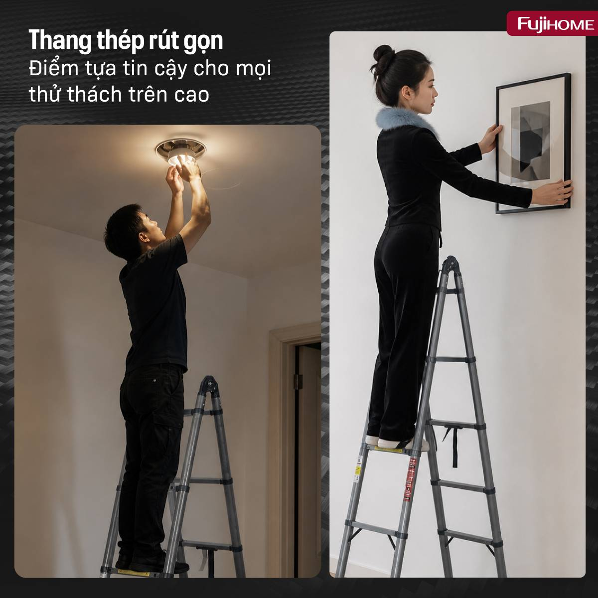 Hình ảnh chi tiết Thang rút gọn chữ A Fujihome STLA34 - Ảnh số 17
