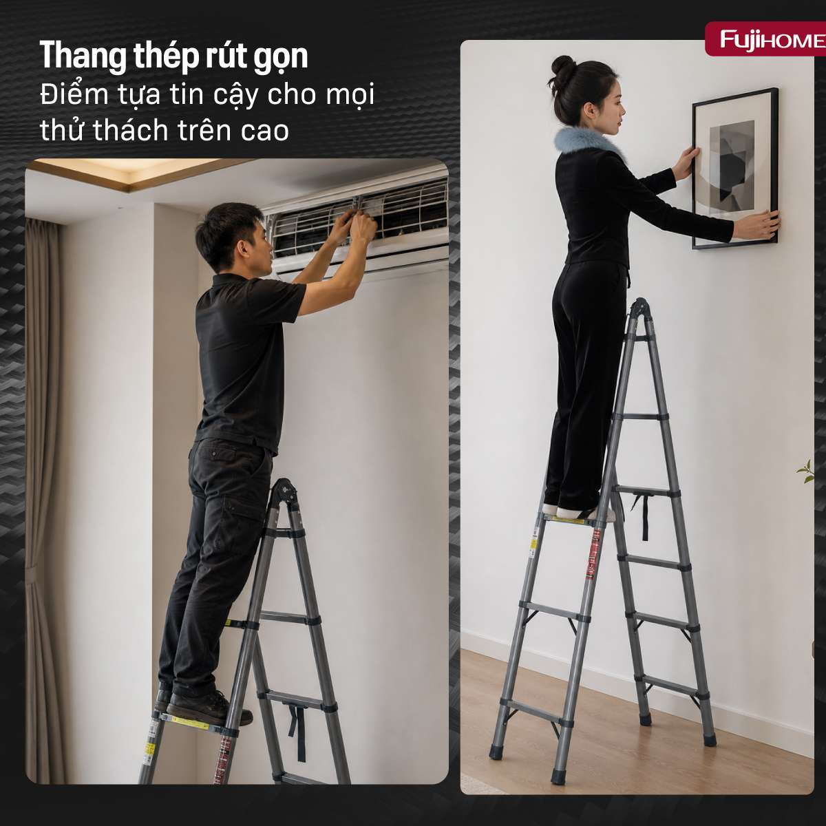 Hình ảnh chi tiết Thang rút gọn chữ A Fujihome STLA42 - Ảnh số 15