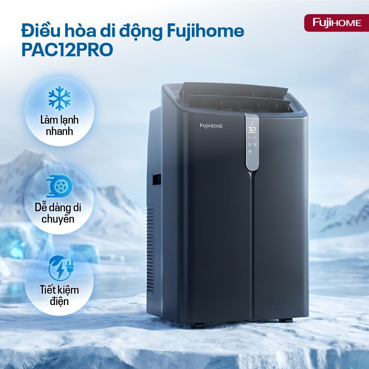 Hình ảnh chi tiết Điều hòa di động Fujihome PAC12PRO INVERTER Linh hoạt, làm lạnh nhanh - Ảnh số 2