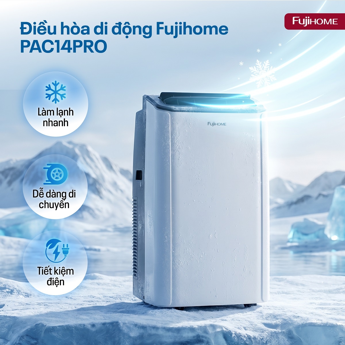 Hình ảnh chi tiết Điều hòa di động Fujihome PAC14PRO INVERTER Linh hoạt, làm lạnh nhanh - Ảnh số 2