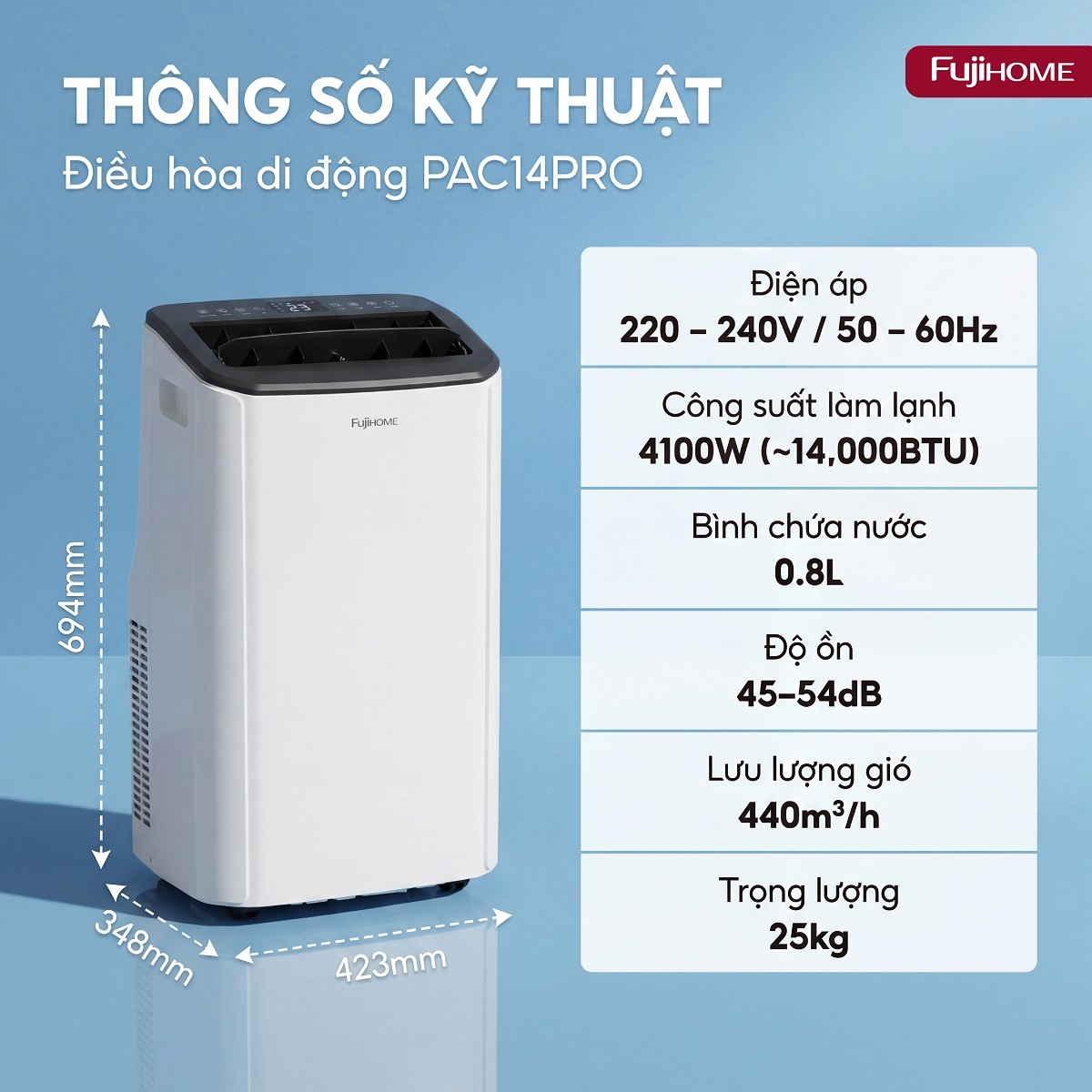 Hình ảnh chi tiết Điều hòa di động Fujihome PAC14PRO INVERTER Linh hoạt, làm lạnh nhanh - Ảnh số 17