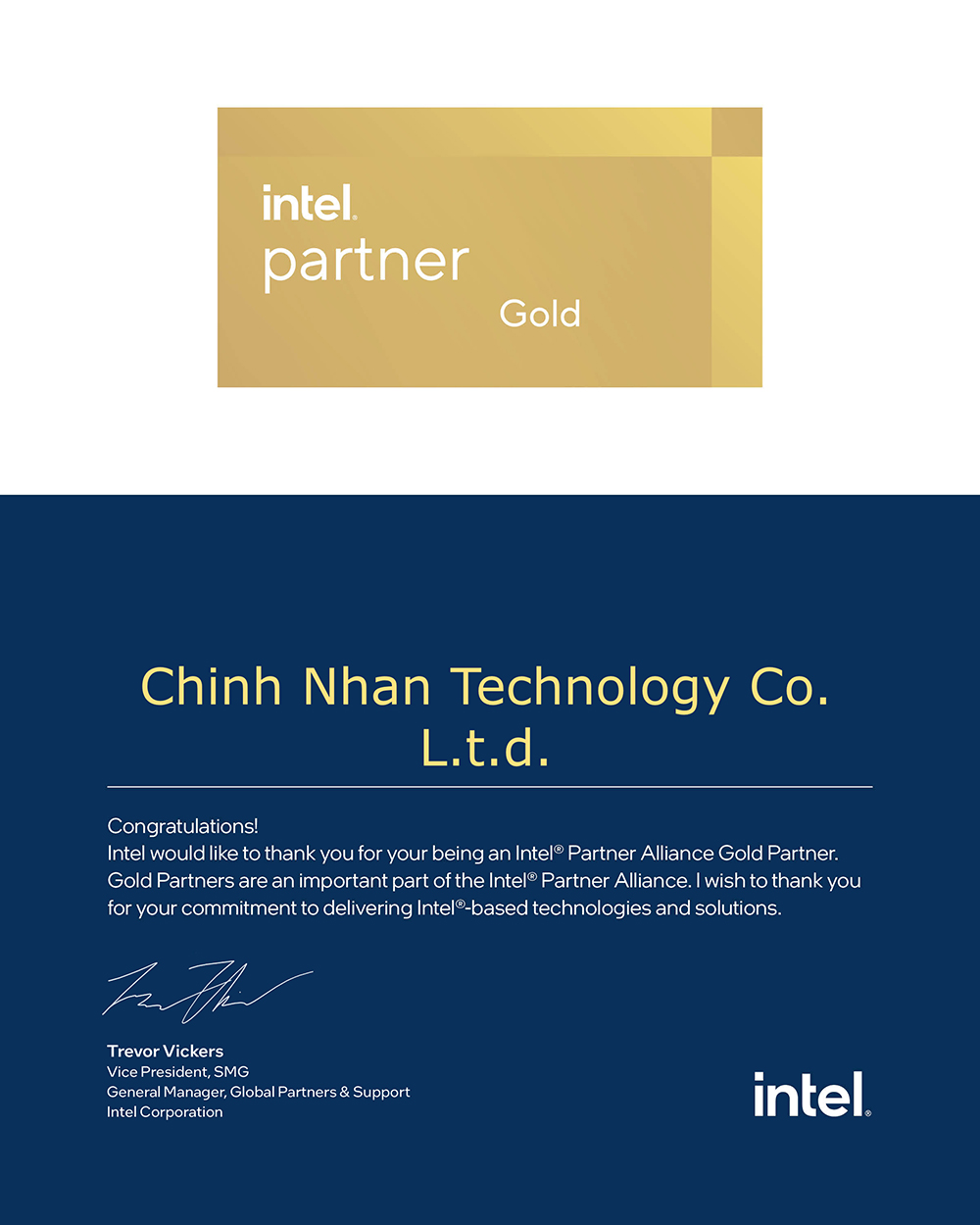 2024-Intel-Partner-Gold Công Nghệ Chính Nhân