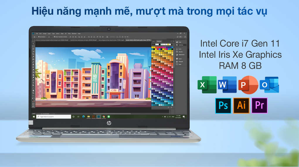 Laptop HP 15S-FQ2558TU 46M26PA  i7-1165G7/8GB/512GB SSD/15.6/Win 10/Silver