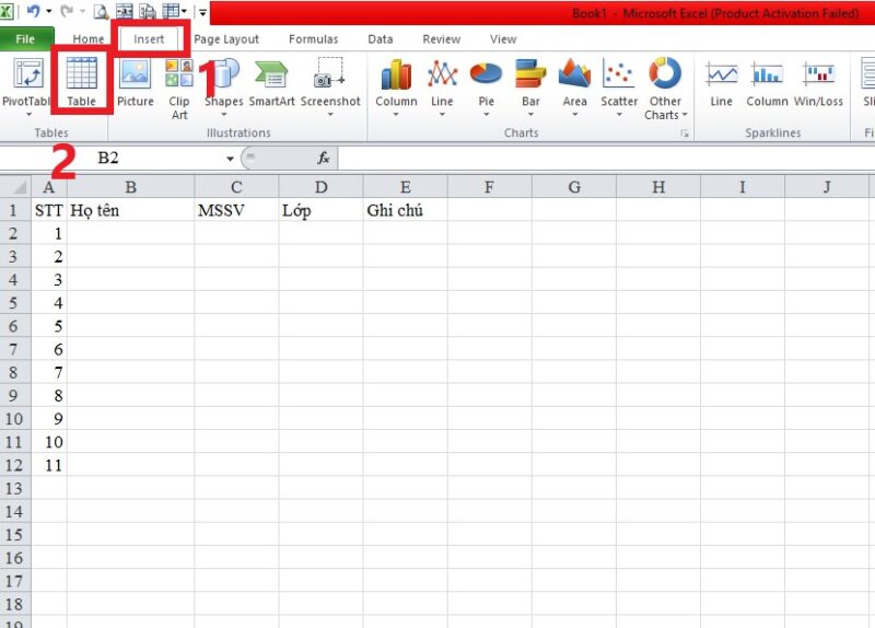 3 cách tạo bảng trong Excel rất đơn giản nhưng bạn đã biết chưa?  Đầu tiên