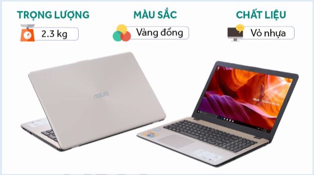 Laptop Asus X540UA i5 8250U dành cho việc học tập, văn phòng