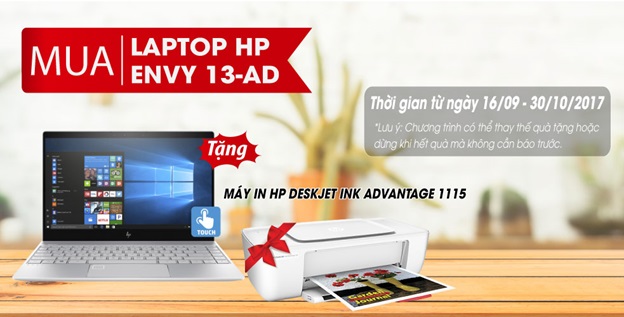 MUA LAPTOP HP ENVY 13-AD TẶNG MÁY IN HP DeskJet Ink Advantage 1115