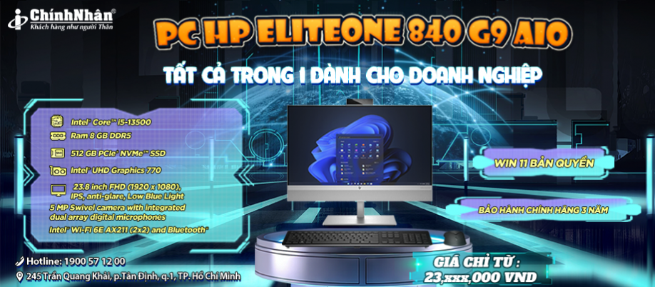 PC HP EliteOne 840 G9 AIO I5-13500/ 8Gb/ 512Gb SSD/ 23.8 FHD NON-TOUCH/Win 11 home /8W2Z2PA