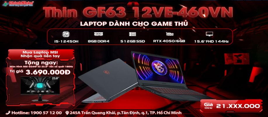 Laptop MSI GF63 12VE-460VN I5-12450H