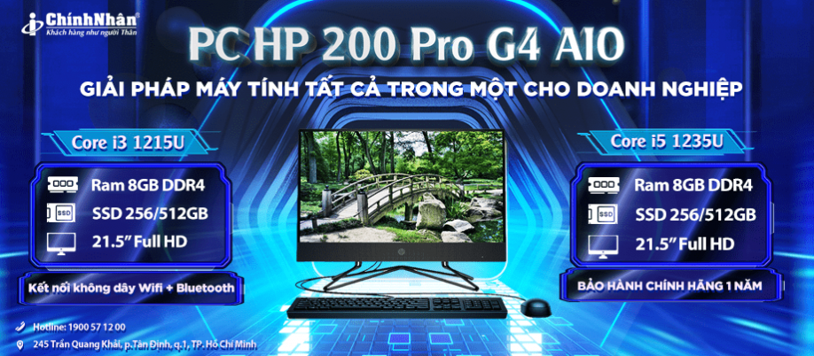 PC HP 200 Pro G4 AIO I5-1235U/ 8GB/ 256GB SSD/21.5INCH FHD/WIN 11/74S24PA